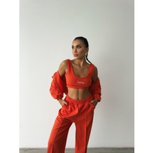 Maggaza Ottoman Croplu  Eşofman Takım - Orange