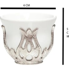 Yaren Style Altılı Gümüş Metalli Kahve Fincanı Takımı – Mırra Kahvesi Sunumu Için Özel Set  | Arap Espresso & Zemzem Takımı