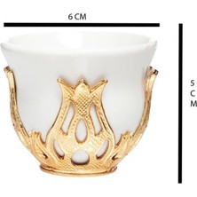 Yaren Style Altılı Gold Metalli Kahve Fincanı Takımı – Mırra Kahvesi Sunumu Için Özel Set  | Arap Espresso & Zemzem Takımı