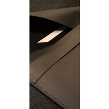 MAT DERİ Siyah Nubuk Deri Macbook Air Kılıfı El Yapımı Macbook Pro Çantası 13" 14" 15" 16"