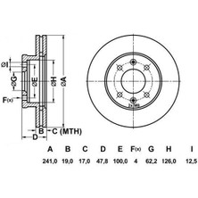 MGA-50247 - Fren Dısk On Hava Kanallı 241-4 ( Hyundaı: Getz 02 -  )