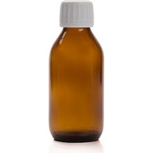 Zylan Ambalaj 100 ml Kahverengi Cam Ecza Şişesi Kilitli Kapaklı, 24 Adet