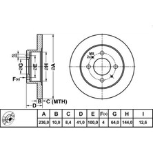 MGA-50280 - Fren Dıskı Arka Duz (236-4)-(MITSUBISHI: Carısma 96>00 "1.6" )