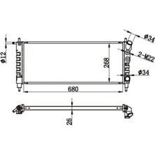 MGA-80553 - Su Radyatoru Brazıng ( Opel : Corsa B W 1.2 96-00 ) 680×285×34