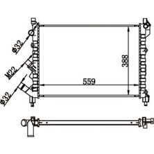 MGA-80125 - Su Radyatoru Mekanik ( Renault : Laguna I 1.8 2.0 N7Q / 2.0 8V F3R 1.6 16V Nac ) 560×415×23