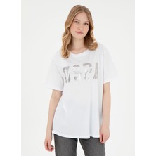 U.s. Polo Assn. Bisiklet Yaka Beyaz Kadın T-Shirt SEANIY025