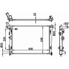 MGA-80614 - Su Radyatoru Brazıng Hyundaı I30 08-11 1.4-1.6-2.0 A/t / Elantra 06-11 1.6-2.0 / Kıa Ceed 07-11 1.4-