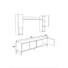 Happy Life Furniture Design MDF Tv Ünitesi 180  cm  Dolaplı Raflı