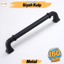 Badem10 Alfa Metal Mat Siyah Kulp 160 mm 16 cm Mobilya Çekmece Mutfak Dolabı Dolap Kapak Kulpu