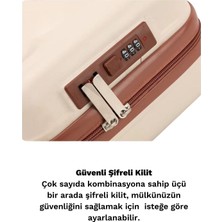 Yoyoso Su Geçirmez, Darbeye Dayanıklı, Kilitli Makyaj Çantası, Valizi Ekru