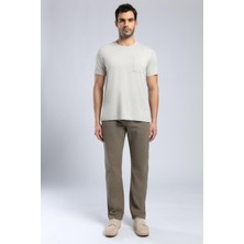 Lee Cooper Vincent Erkek %100 Pamuk O Yaka T-Shirt Taş