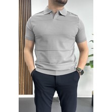 Edwox Erkek Açık Yaka Bloklu Tişört Beyaz EDW237