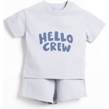 Vauva Baskılı Takım T-Shirt Şort Unisex Bebek Çocuk Baskılı Yazlık Takım