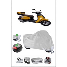 Kuba Brilliant 50 Pro Için Arka Çanta Ve Kilit Uyumlu Gri Motosiklet Branda, Güvenli