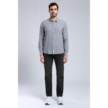 Lee Cooper Nısjos Erkek Uzun Kol Dokuma Gömlek Gri