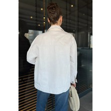 Gülseli Oversize Kadın Jean Kot Ceket