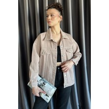 Gülseli Oversize Kadın Jean Kot Ceket