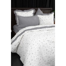 Favora Floria Fırfırlı Çift Kişilik NevresimTakımı-Gri