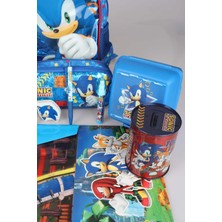 Sonic Yeni Sezon Lisanslı Sonıc Full+Full Kırtasiye Seti "anaokul Çantası, Beslenme Çantası ve Kalem Çantası,matara,beslenme Kabı"
