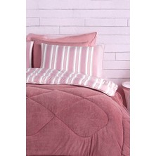 Comfort Set Yeni Nesil Wellsoft Yorganlı 3 Parça Çift Kişilik Soft Line Bordo