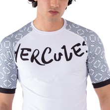 Hercules Fight Gear Beyaz Kısa Kollu Rashguard - Unisex Dövüş ve Antrenman Üstü  (Bjj, Mma, Kick Boks, Crossfit, Fitness)