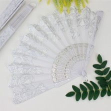 Ranic Plastik Kumaş Yelpaze 12'li Beyaz