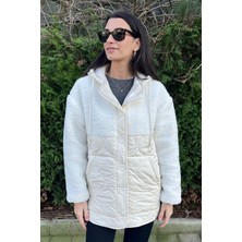 Love The Wind Peluşlu Damla Desen Kapitone  Mont