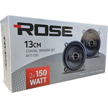 Rose RST-130 13CM Tweeterlı Coaxıal 2X150WATT Yuvarlak Takım Hoparlör Speaker (2 Li Takım)
