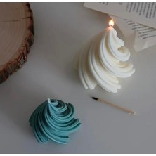 Dekoratif Spiral Şekilli El Yapımı Mum, Doğal Soya Wax , 12 x 8  cm