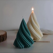 Dekoratif Spiral Şekilli El Yapımı Mum, Doğal Soya Wax , 12 x 8  cm