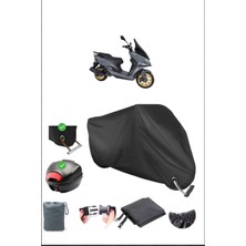 Arora Safari Pro Için Arka Çanta Ve Kilit Uyumlu Siyah Motosiklet Branda, Güvenli