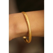 ÇGK KUYUMCULUK 14 Ayar Çizgi Setina Hediyelik Altın Bilezik 14HDY036