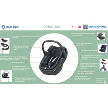 Maxi-Cosi Coral 360 Dönebilir 2'si Bir Arada Bebek Oto Koltuğu ve Ana Kucağı Essential Graphite