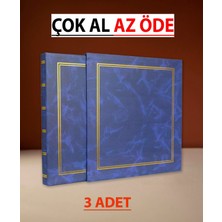 Nrcn 10 x 15 cm  500'LÜK Ciltbezli Kutulu Fotoğraf Albümü-(3'lü Paket)-Lacivert