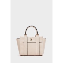 Krem Kadın Mini Tote El ve Omuz Çantası
