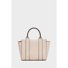 Krem Kadın Mini Tote El ve Omuz Çantası