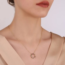 Cecilia Jewellery Cecilia Jewellery, Gökkuşağı Kolye, Zirconia Renkli Taşlı Kolye, 18 Ayar Altın Kaplama Kolye, 925 Ayar Gümüş Kolye,zirconia Ametist Kolye, Zirconia Zümrüt  Kolye