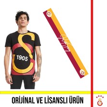 Galatasaray Lisanslı Siyah Büyük Logolu T-Shirt ve Galatasaray Yazılı Şal Atkı