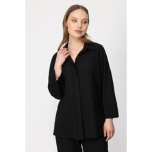 On Fashion Kolları Manşetli Düğmeleri Kapaklı Gömlek