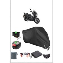 Kanuni Seha 125 Için Arka Çanta Ve Kilit Uyumlu Siyah Motosiklet Branda, Güvenli