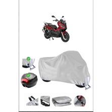 Kanuni Seha 150 Için Arka Çanta Ve Kilit Uyumlu Gri Motosiklet Branda, Güvenli