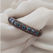 Bileklik Hakiki Deri Örgü Unisex 21 cm Bilezik Takı Aksesuar