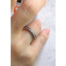 Bylin 925 Ayar Gümüş Yedi Taşlı Vintage Yüzük