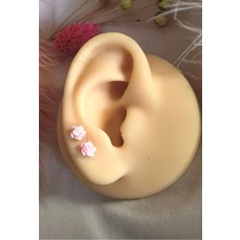 Bylin Cerrahi Çelik Barlı Piercing Gül Model-Açık Pembe- 2 Adet/Bar boy 8mm
