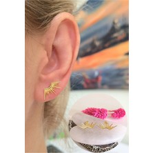 Bylin 925 Ayar Gümüş Minik Güneş Küpe - 1 Çift