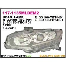 DEPO-117-1135LMLDEM2 - Far Sol Honda Cıvıc 17>