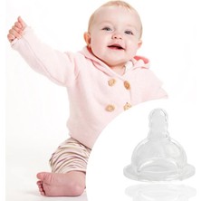 Pipipintuk 【sıcak】 1pc Geniş Boyunlu Silikon Bebek Bebek Yumuşak Emzikler Takım Biberon Akış Nipelleri (Yurt Dışından)