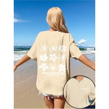 Mercoledi Kadın Peace And Love Baskılı Oversize T-Shirt