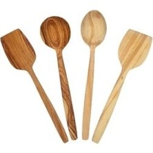 4 Parça Kaşık Spatula Seti, Şimşir Kaşık Spatula ve Zeytin Kaşık Spatula Takımı