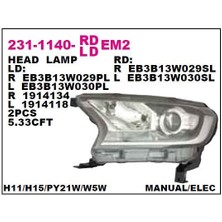 DEPO-231-1140R-LDEM2 - On Far Sag Ford Ranger 15- Icı Sıyah